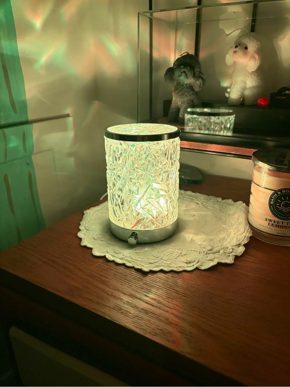 Textured Chrome Night Light- Clear